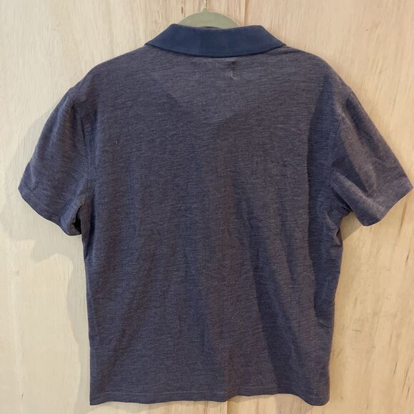 Penguin Brand Short Sleeve Polo Shirt top slim fit Mens Size Large blue grey - Picture 6 of 6